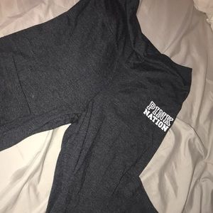 Grey PINK Foldover Leggings